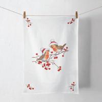 Ambiente theedoek christmas robins - thumbnail