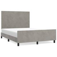 Bedframe zonder matras 140x190 cm fluweel lichtgrijs - thumbnail