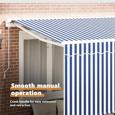 VidaXL Inklapbaar zonnescherm blauw en wit 300 x 200 cm