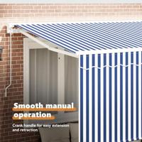 VidaXL Inklapbaar zonnescherm blauw en wit 300 x 200 cm - thumbnail