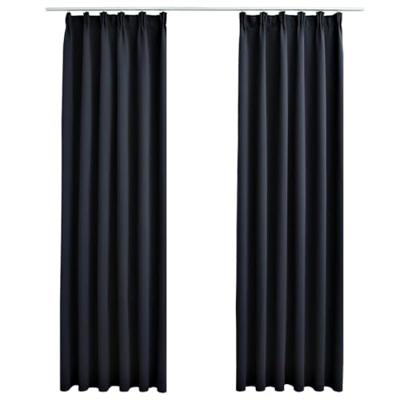 VidaXL Gordijnen verduisterend met haken 2 st 140x245 cm antraciet VidaXL Gordijnen verduisterend met haken 2 st 140x245 cm antraciet
