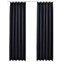 VidaXL Gordijnen verduisterend met haken 2 st 140x245 cm antraciet - thumbnail