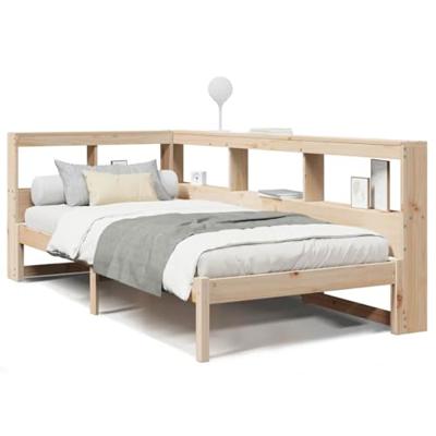 Bed met boekenkast zonder matras massief grenenhout 90x200 cm - thumbnail