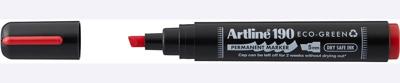 Artline permanent marker Drysafe 190 Eco-Green, 2-5 mm, schuine punt, rood