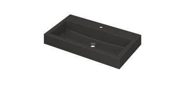 INK Wastafel Momento Quartz met 1 kraangat 80 cm x 45 cm x 9 cm Quartz zwart 3421216