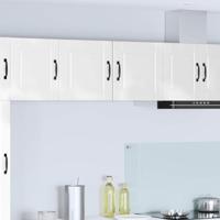 Keukenkast 2 pcs Hoogglans wit 40 x 31 x 40 cm Bewerkt hout - thumbnail