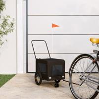 VidaXL Hondenfietstrailer oxford stof en ijzer zwart - thumbnail