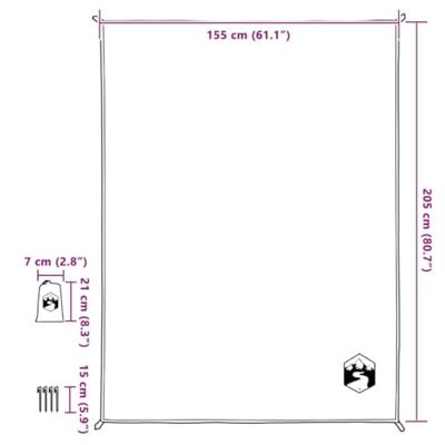 VidaXL Picknickkleed met haringen 205x155 cm grijs en oranje