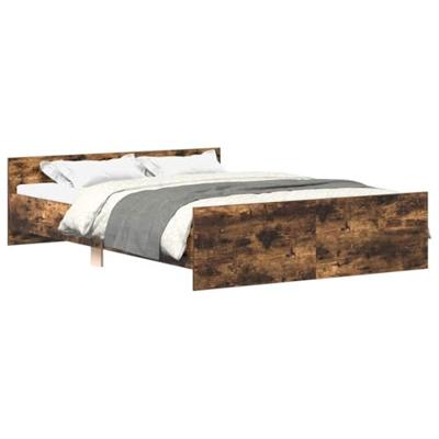 Bedframe met hoofd- en voeteneinde gerookt eiken 120x190 cm