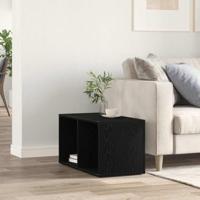 LP Opbergbox 71x34x36 cm spaanplaat zwart eikenkleurig - thumbnail