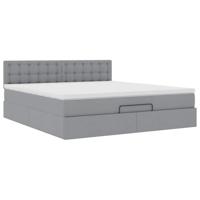 Ottoman bed met matras 180x200cm stof lichtgrijs - thumbnail