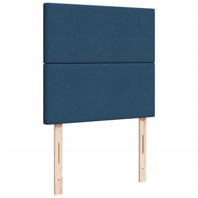 Boxspring met matras stof blauw 90x190 cm - thumbnail