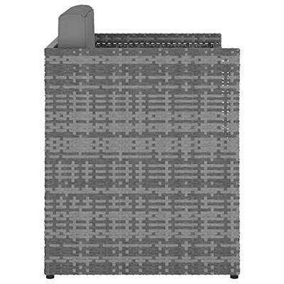 Tuinstoel met voetenbank poly rattan antracietkleurig Tuinstoel met voetenbank poly rattan antracietkleurig