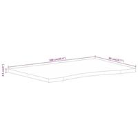 Bureaublad met ronding 100x50x2,5 cm massief ruw mangohout - thumbnail