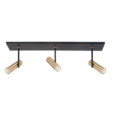 Highlight Zwarte spotTrend met messing 3-lichts recht - S7535.38