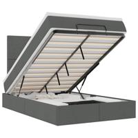 Ottoman bed met matras 120x190 cm stof donkergrijs - thumbnail