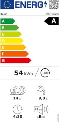 Bosch SMS4ECI28E Vrijstaande vaatwasser Zilver - thumbnail