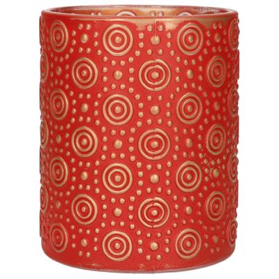 Countryfield theelichthouder hailey l rood 12,5 cm | 12 stuks