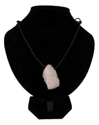 Edelstenen Hanger Roze Kwarts Ruw aan Koord