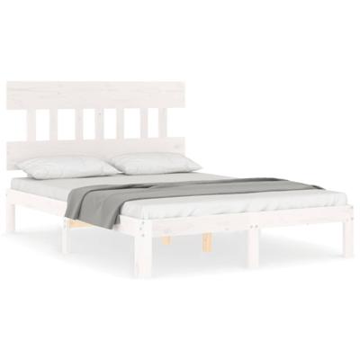 Bedframe zonder matras massief grenenhout wit 140x190 cm Bedframe zonder matras massief grenenhout wit 140x190 cm