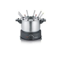 Severin 2470 Fondue 1500 W 8 fonduevorkjes RVS (geborsteld), Zwart - thumbnail