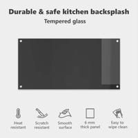 VidaXL Keuken spatscherm donkergrijs 100 x 50 cm gehard glas - thumbnail