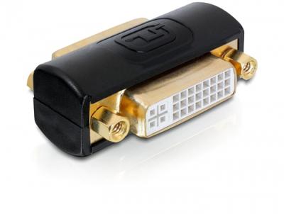 Delock 65225 DVI Adapter [1x DVI-bus 24+5-polig - 1x DVI-bus 24+5-polig] Zwart