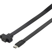 Renkforce USB-kabel USB 3.2 Gen1 (USB 3.0 / USB 3.1 Gen1) USB-C stekker, USB-C bus 0.50 m Zwart Schroefbaar, Zeer flexibel RF-3415026 - thumbnail