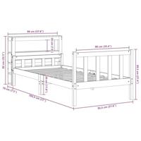Bedframe zonder matras massief grenenhout 90x190 cm - thumbnail