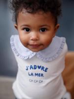 Baby trui met Claudine kraag ecru - thumbnail