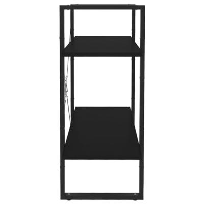 Boekenkast met 2 schappen 80x30x70 cm spaanplaat zwart