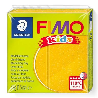 Fimo kids boetseerklei glitter goud, 42gr