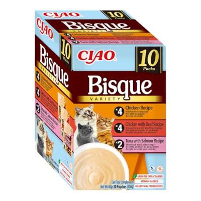 INABA Ciao Bisque Creamy soup with chicken, beef and fish - Kattensnoepje - 10x40g