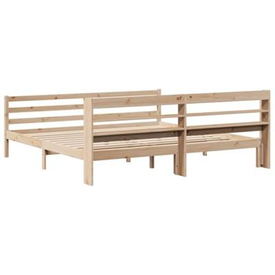 Bedframe met hoofdbord massief grenenhout 200x200 cm