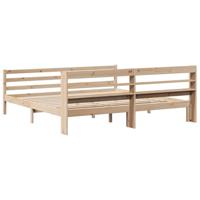 Bedframe met hoofdbord massief grenenhout 200x200 cm - thumbnail