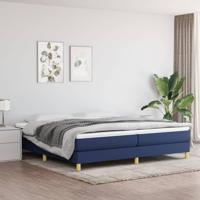 Boxspring met matras stof blauw 200x200 cm - thumbnail