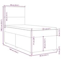 Boxspring met matras stof donkergrijs 90x190 cm - thumbnail