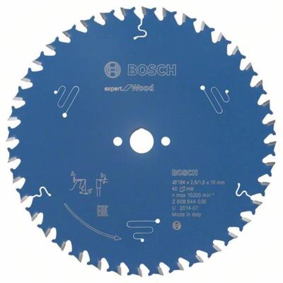 Bosch Accessoires Cirkelzaagblad expert for Wood 184x16x2.6/1.6x40 T - 2608644036