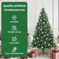 VidaXL Kunstkerstboom groen 180 cm pvc en staal en kunststof - thumbnail