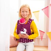 Bayer design poppen-draagriem (bordeaux/sterren) - thumbnail