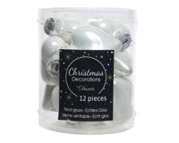 12 Glazen hartjes 40 mm winter wit KSD Decoris - Decoris - thumbnail