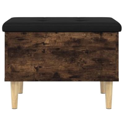 Opbergbankje 62x42x46 cm bewerkt hout gerookt eikenkleurig Opbergbankje 62x42x46 cm bewerkt hout gerookt eikenkleurig