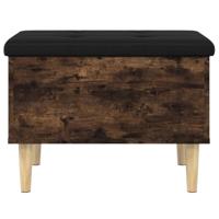 Opbergbankje 62x42x46 cm bewerkt hout gerookt eikenkleurig - thumbnail