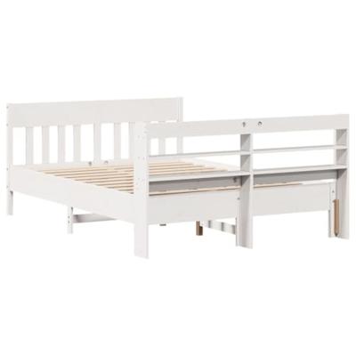 Bedframe zonder matras massief grenenhout wit 160x200 cm