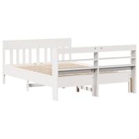 Bedframe zonder matras massief grenenhout wit 160x200 cm - thumbnail
