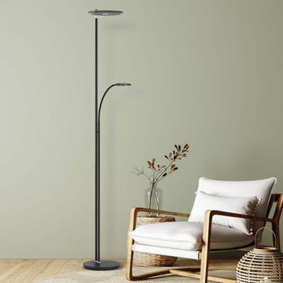 Steinhauer Led leeslamp 2-lichtsTuround 40w - 2200-4000K - 187cm zwart smoke glas - 2989ZW
