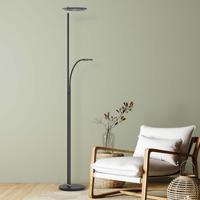 Steinhauer Led leeslamp 2-lichtsTuround 40w - 2200-4000K - 187cm zwart smoke glas - 2989ZW - thumbnail