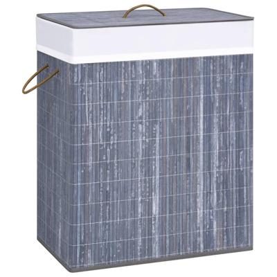 VidaXL Wasmand met 2 vakken 100 l bamboe grijs