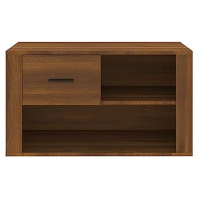Schoenenkast 80x35x45 cm bewerkt hout bruineikenkleurig Schoenenkast 80x35x45 cm bewerkt hout bruineikenkleurig