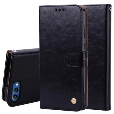 Zakelijke stijl olie Wax textuur horizontale Flip lederen Case voor Huawei Honor 10 met houder & kaartsleuven & Wallet(Black)